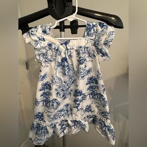 SHEIN Blue and White Patterned Dress